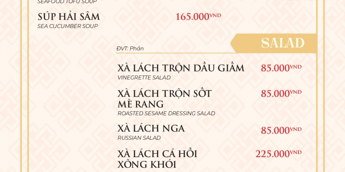 MENU TIỆC VIP