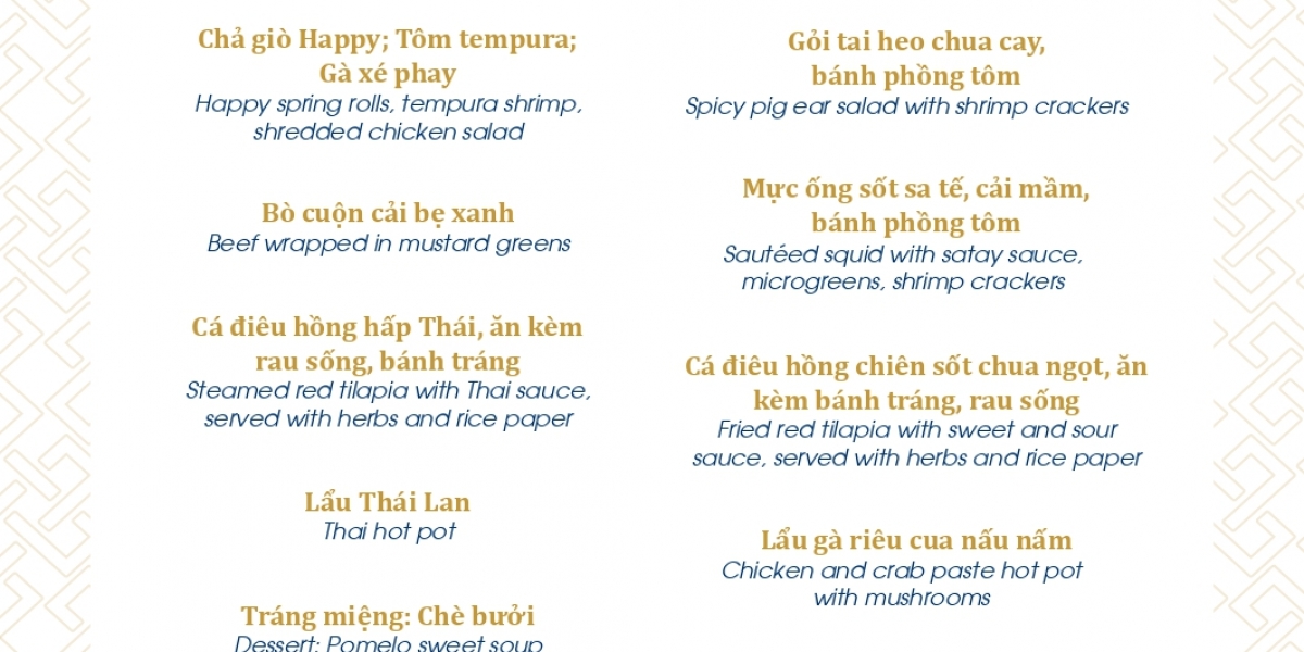 SET MENU TIỆC CƯỚI