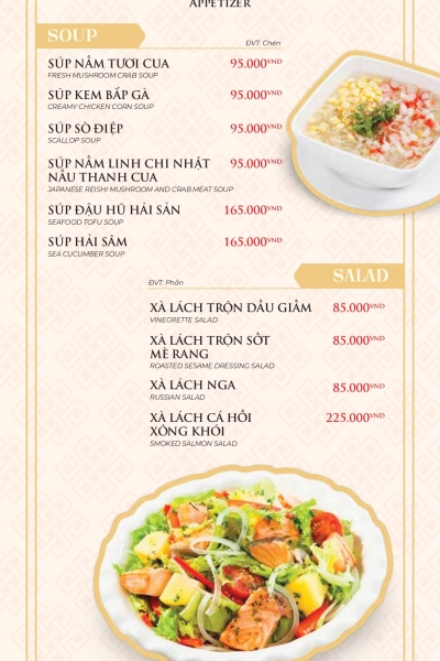 MENU TIỆC VIP