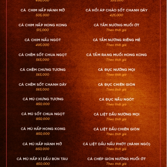 MENU TIỆC VIP