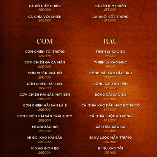MENU TIỆC VIP