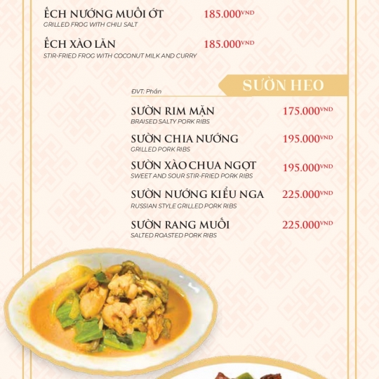 MENU TIỆC VIP