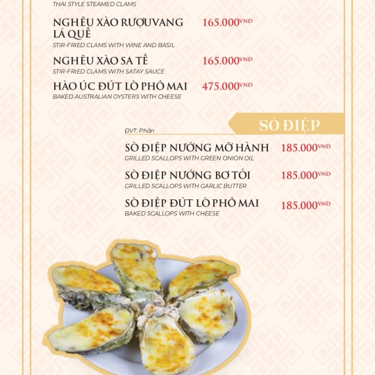 MENU TIỆC VIP