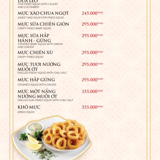 MENU TIỆC VIP